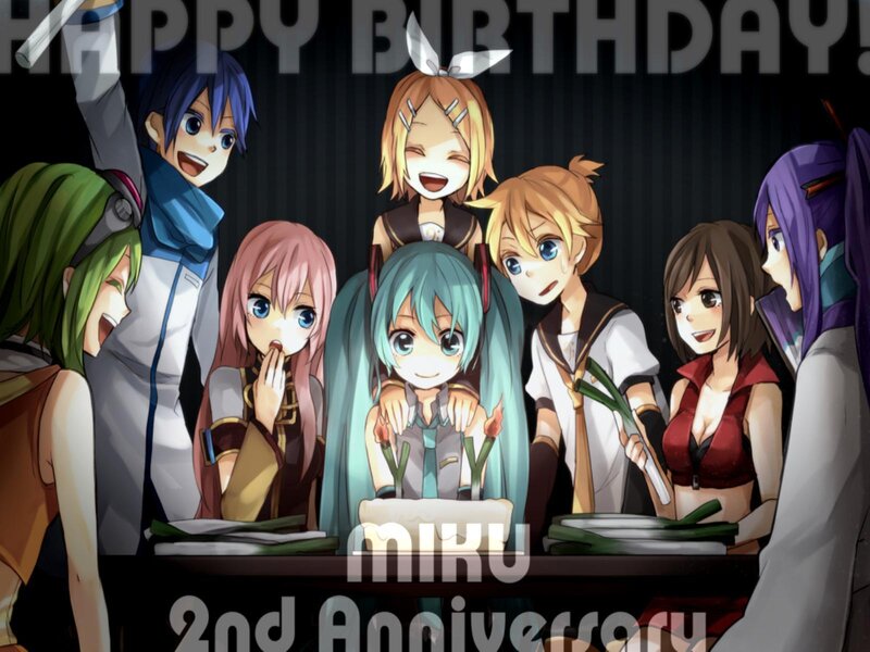 Anime Characters Celebrating — Blue