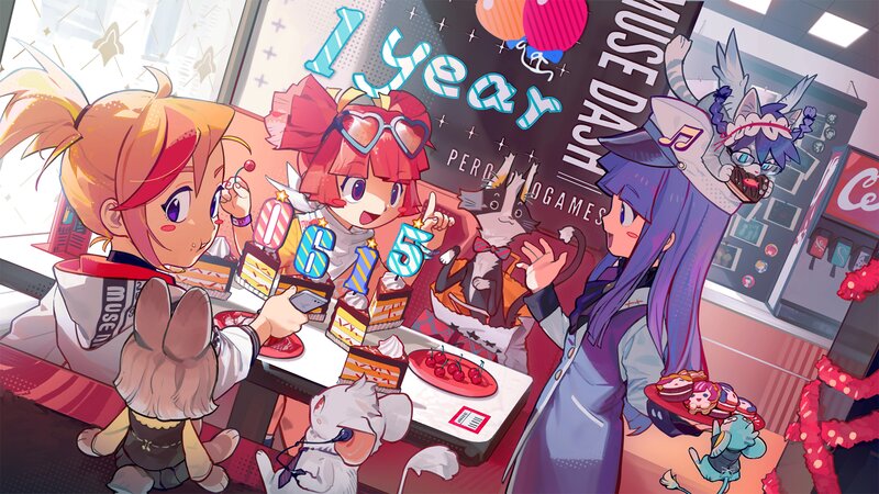 Anime Characters Celebrating — Purple, Celebratory