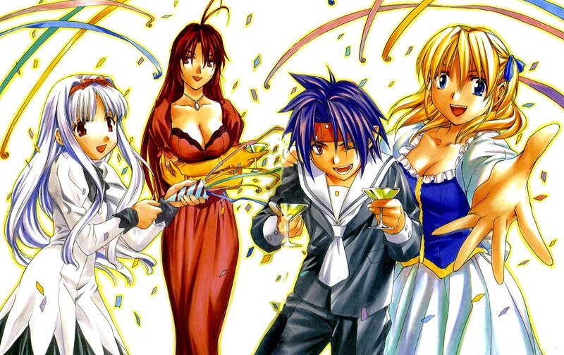 anime characters celebrating