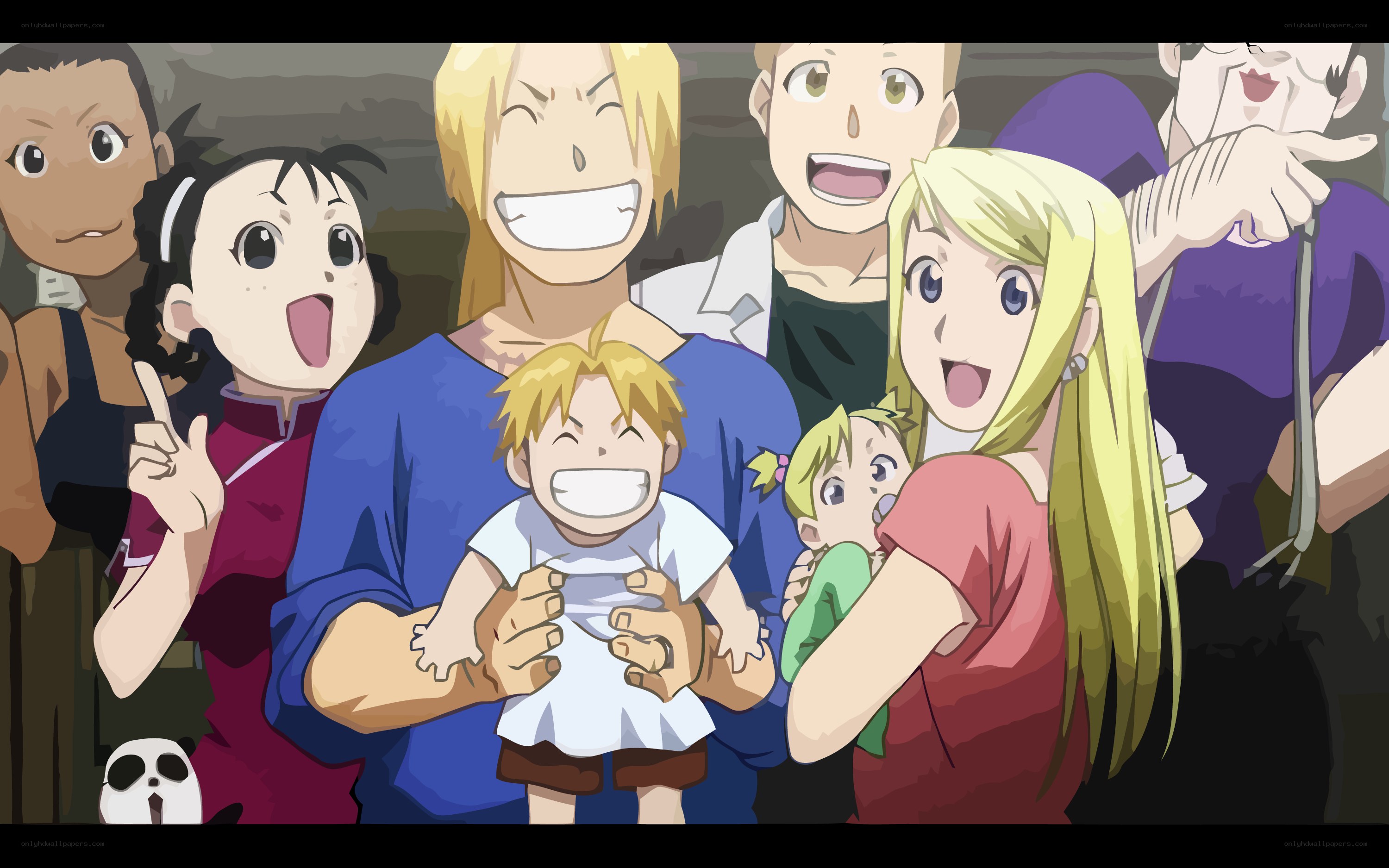 anime characters celebrating together
