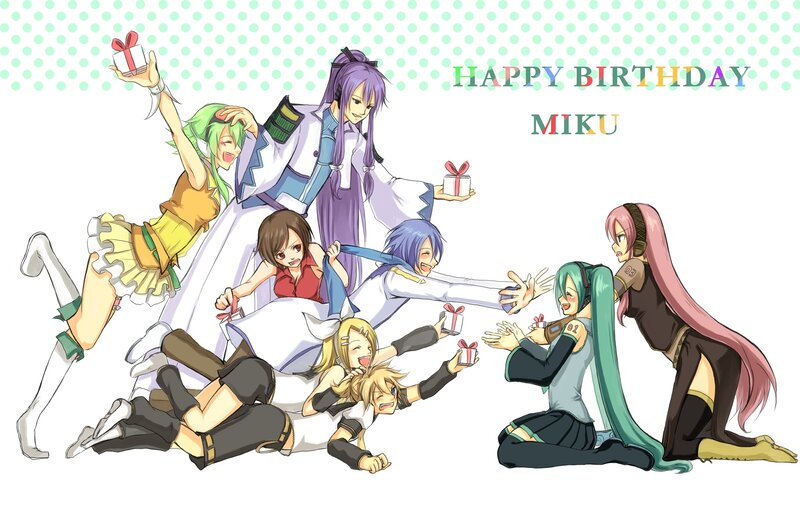 Anime Characters Celebrating — White
