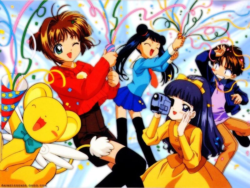 Anime Characters Celebrating — Yellow, Festive