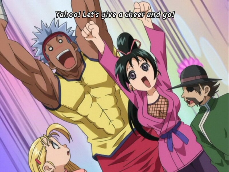 Anime Characters Cheering — Pink