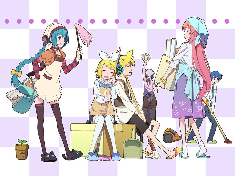 Anime Characters Cleaning