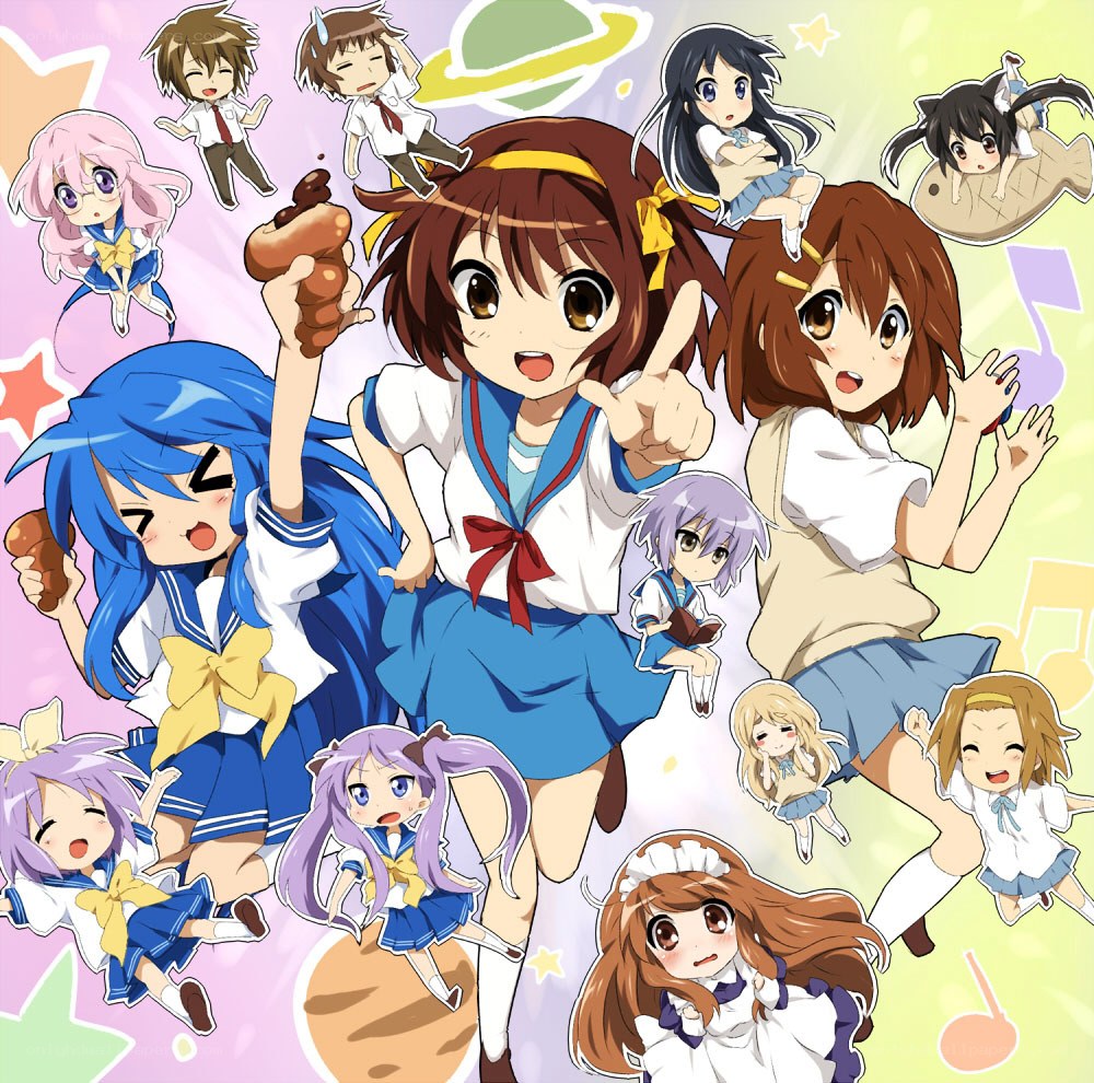 anime characters collage