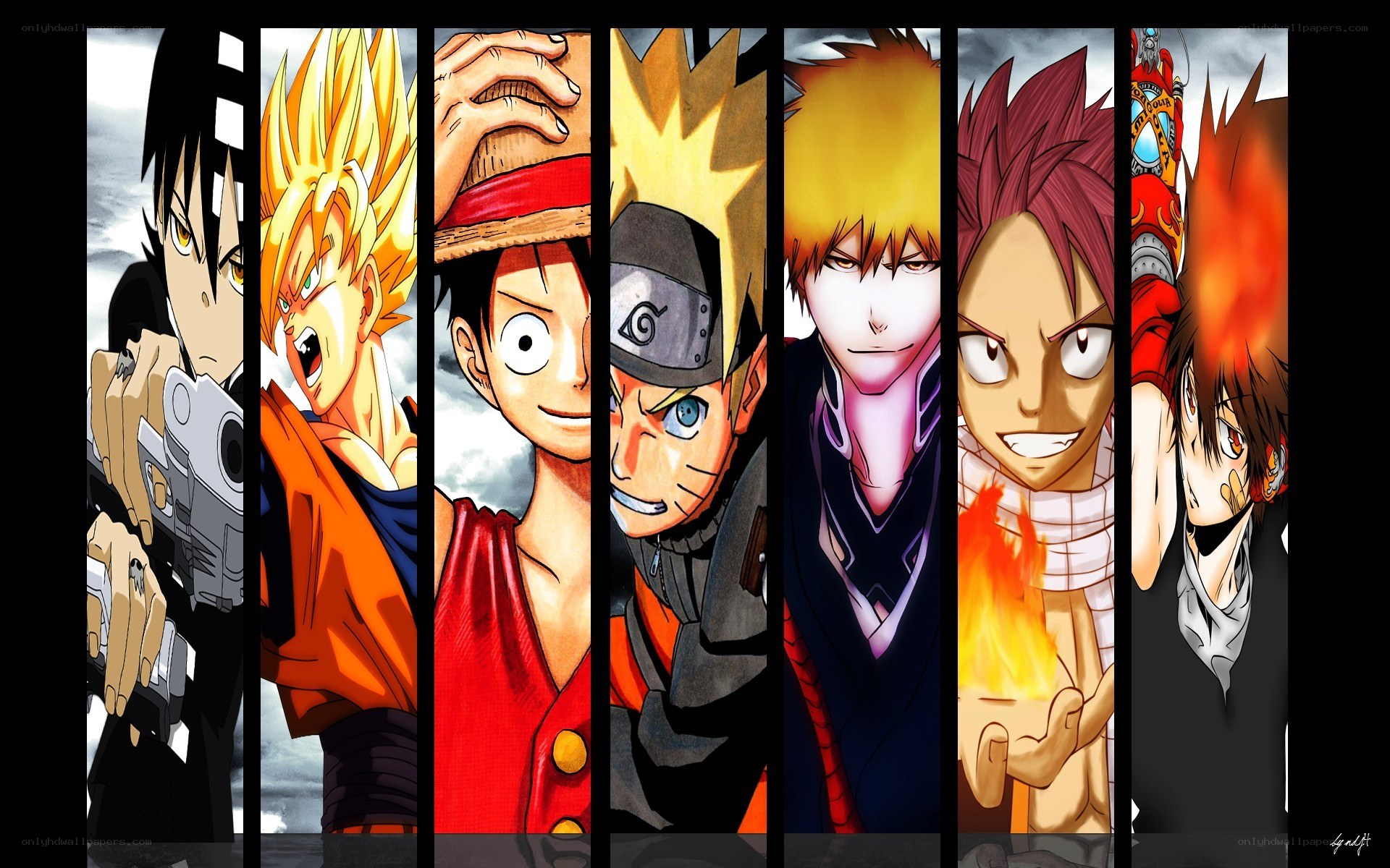 anime characters collage