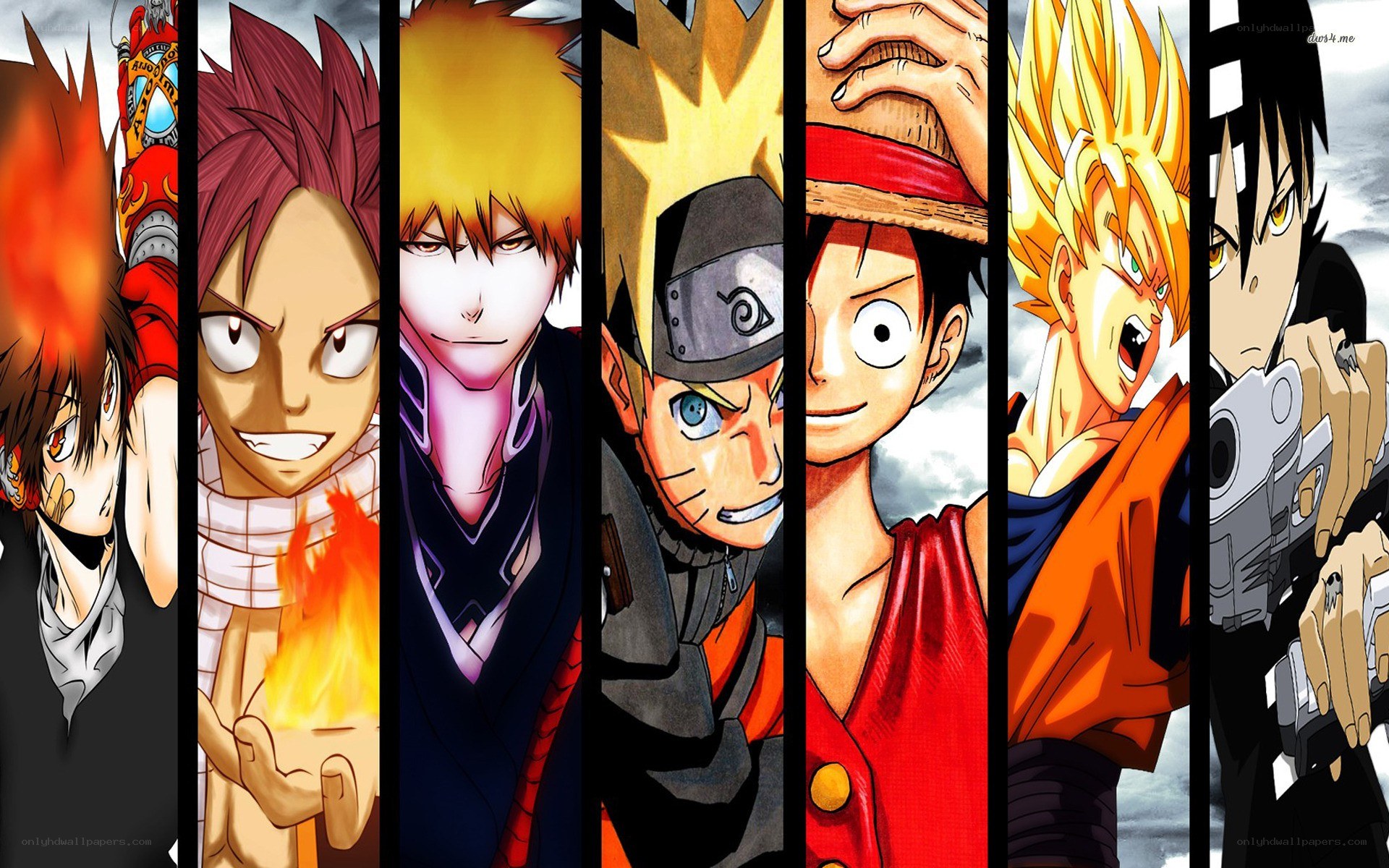 anime characters collage