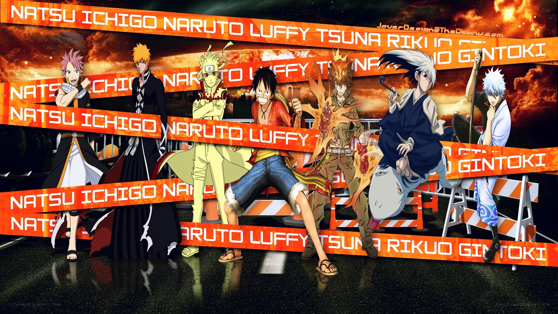 Anime characters collage