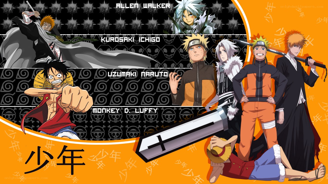Anime characters collage