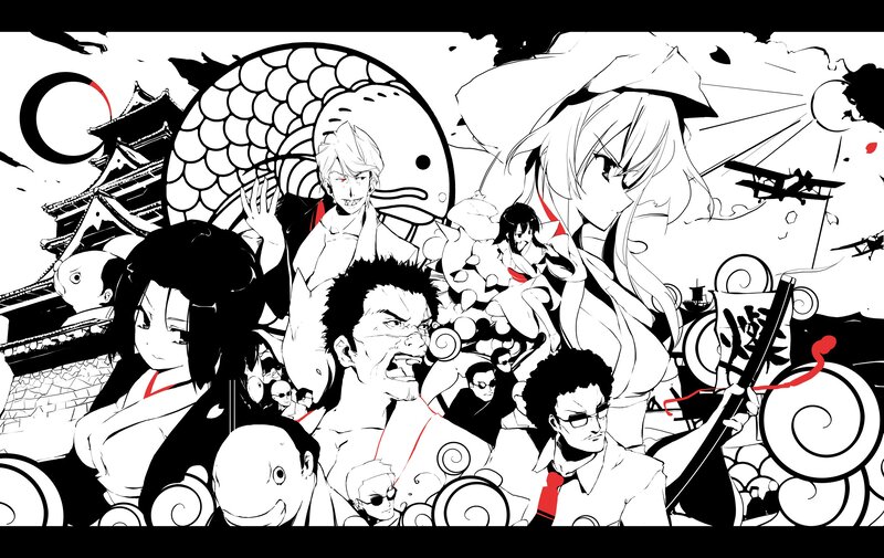 Anime Characters Collage — Black, Chaotic, Manga