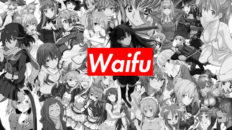 Anime Characters Collage — Black, Crowded