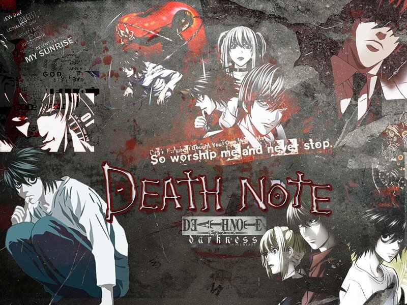Anime Characters Collage — Black, Dark, Dramatic