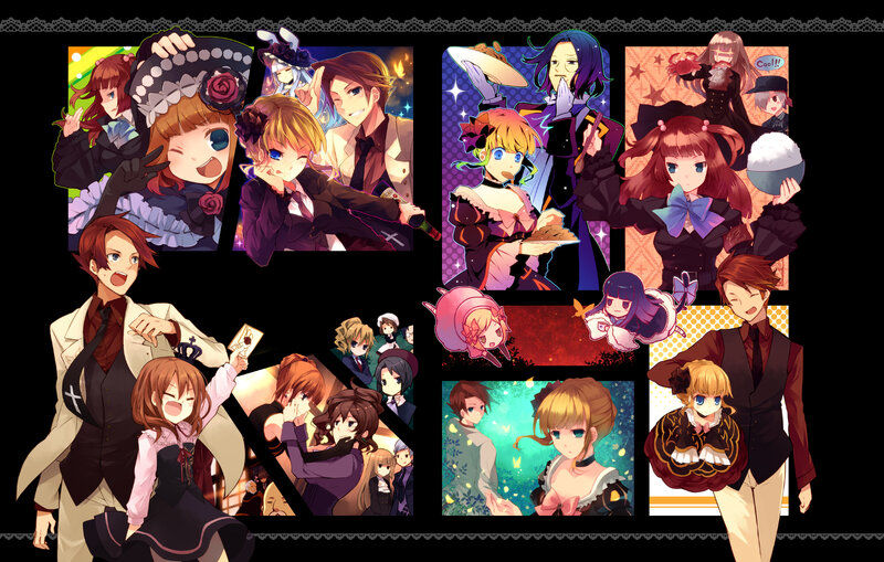 Anime Characters Collage — Black, Dramatic, Costumes