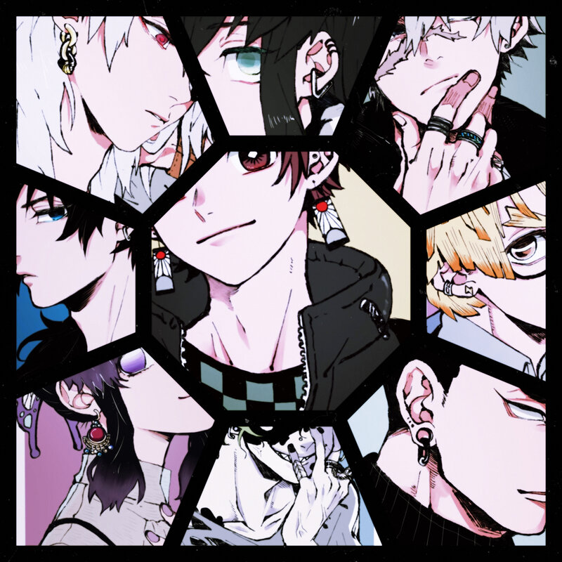Anime Characters Collage — Black, Dramatic, Manga, Ears