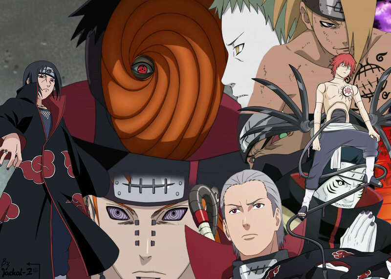 Anime Characters Collage — Black, Dramatic