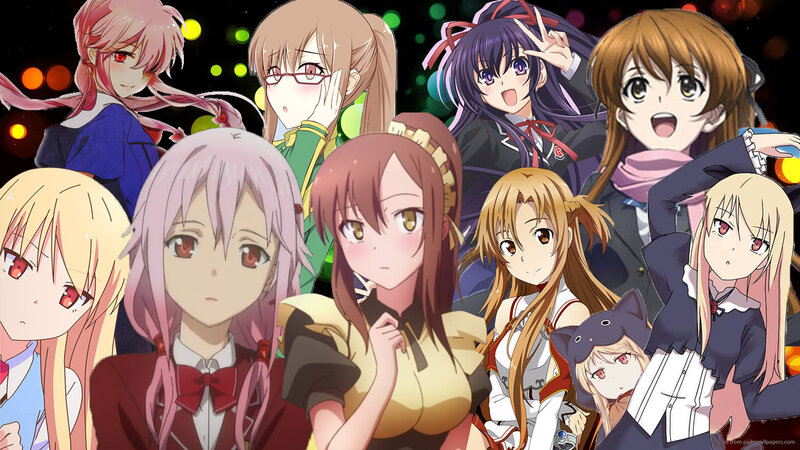 Anime Characters Collage — Black, Energetic, Night
