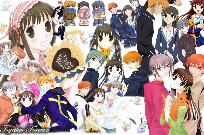 Anime Characters Collage — Blue, Cheerful