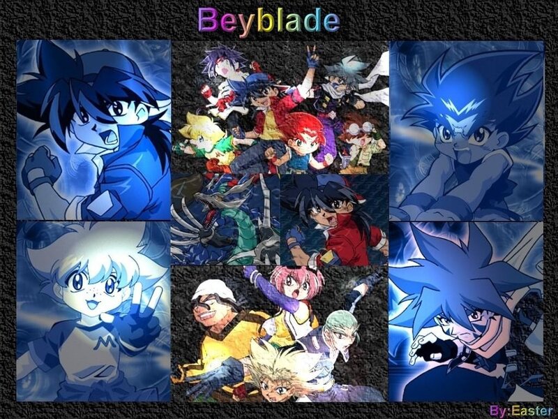 Anime Characters Collage — Blue, Dramatic, Beyblades