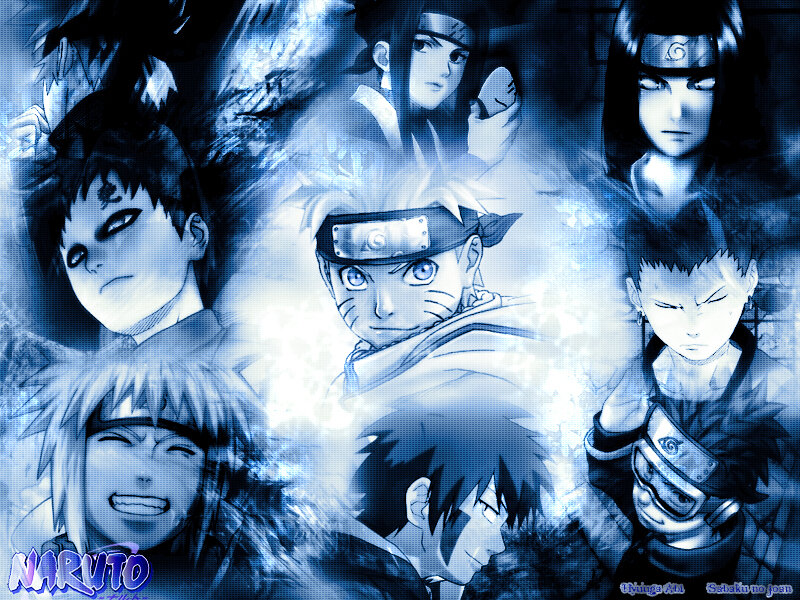 Anime Characters Collage — Blue, Dramatic, Manga, Headbands