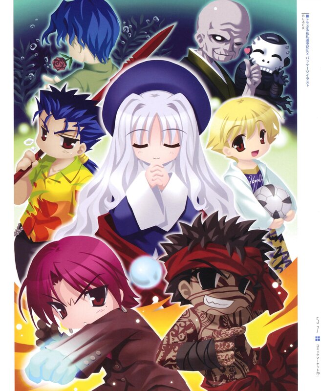 Anime Characters Collage — Blue, Dramatic, Manga, Swords