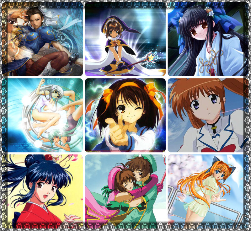 Anime Characters Collage — Blue, Dynamic