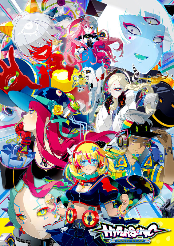 Anime Characters Collage — Blue, Energetic, Digital Art
