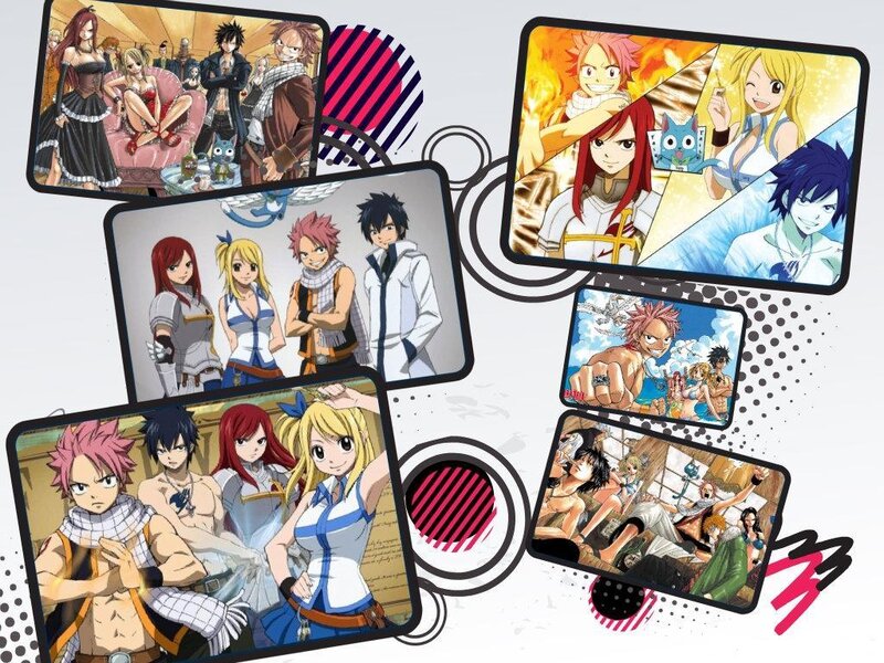 Anime Characters Collage — Blue, Energetic