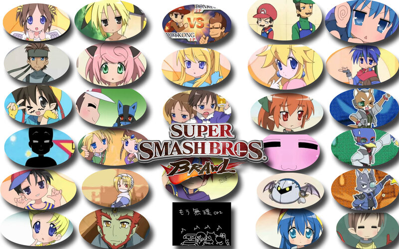 Anime Characters Collage — Blue, Playful
