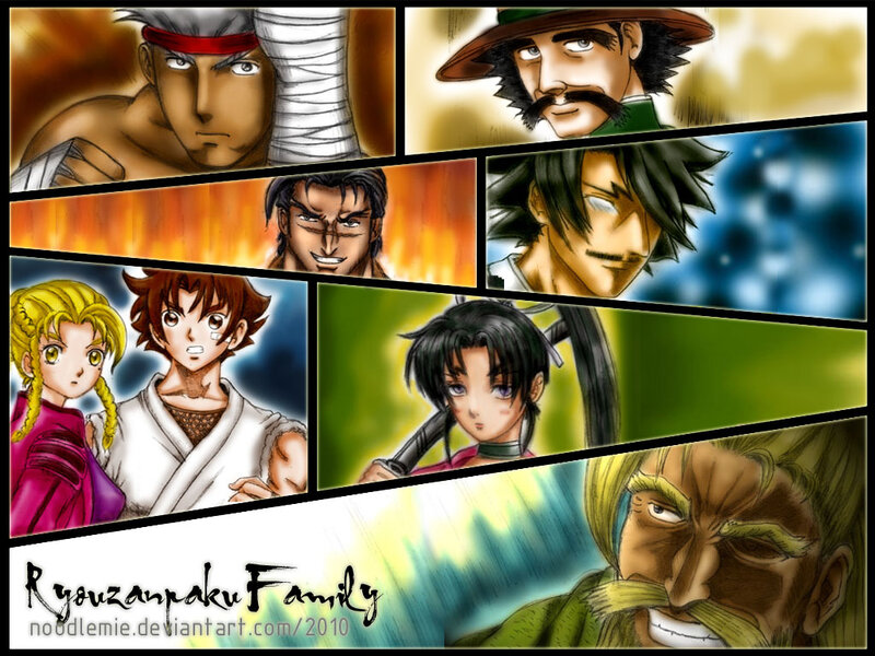 Anime Characters Collage — Green, Dramatic