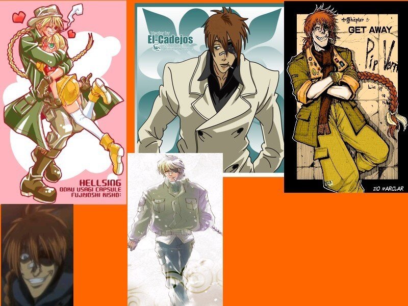Anime Characters Collage — Orange, Dramatic