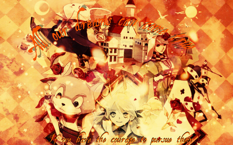 Anime Characters Collage — Orange, Dreamy