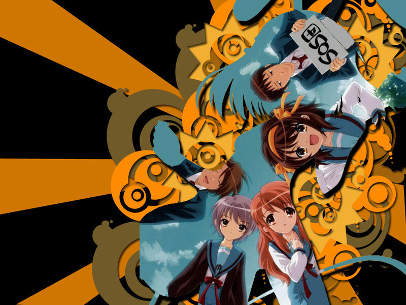 Anime Characters Collage — Orange, Dynamic