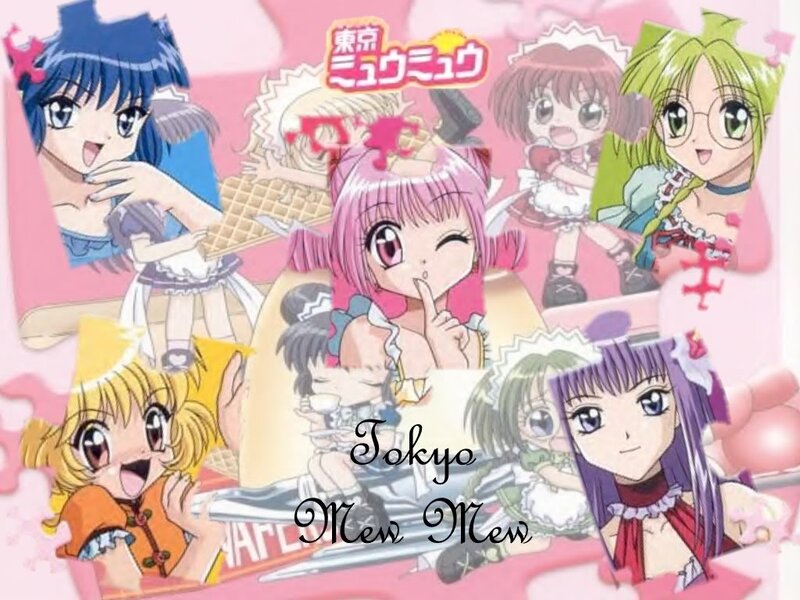 Anime Characters Collage — Pink, Playful