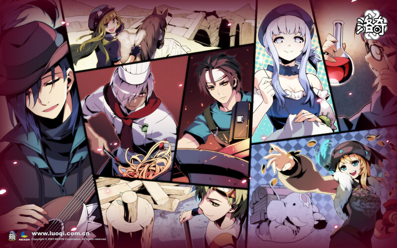 Anime Characters Collage — Purple, Dramatic, Manga, Music