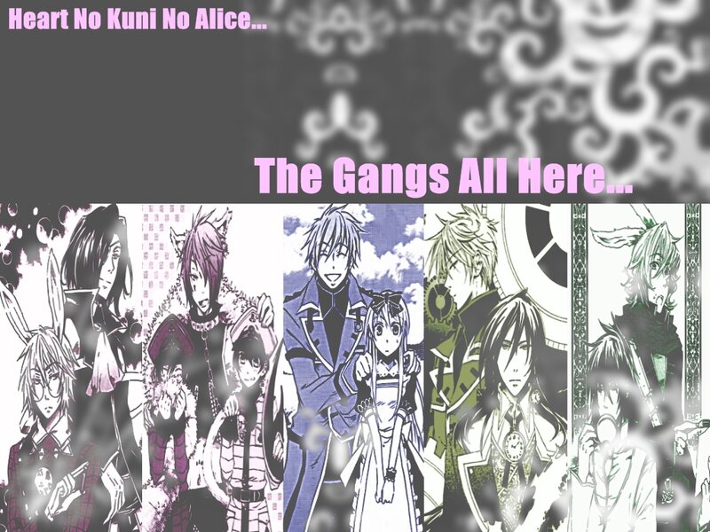 Anime Characters Collage — Purple, Dramatic, Manga, Text