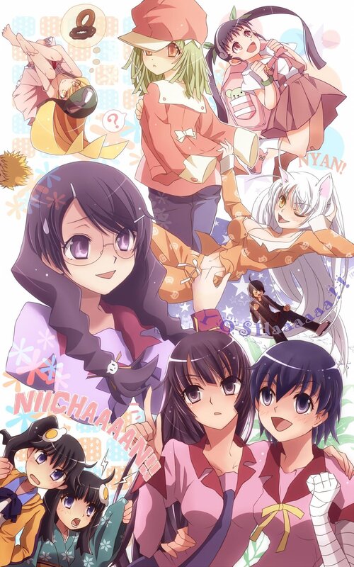 Anime Characters Collage — Purple, Playful, Text Bubbles