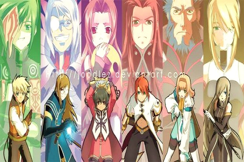 Anime Characters Collage — Red, Dramatic, Fantasy