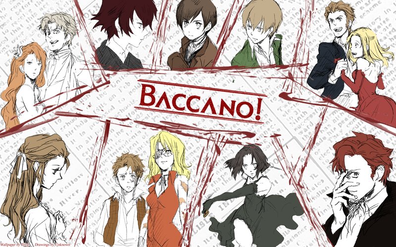 Anime Characters Collage — Red, Dramatic, Manga, Text