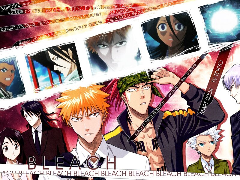 Anime Characters Collage — Red, Dramatic, Text, Black