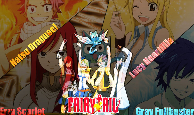 Anime Characters Collage — Red, Energetic, Logo