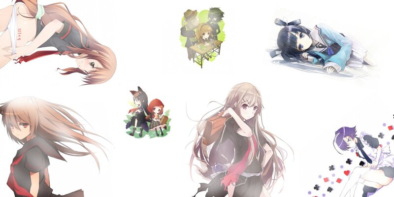 Anime Characters Collage — White, Calm