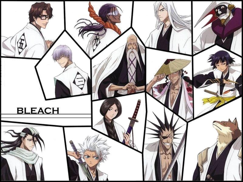 Anime Characters Collage — White, Dramatic, Swords