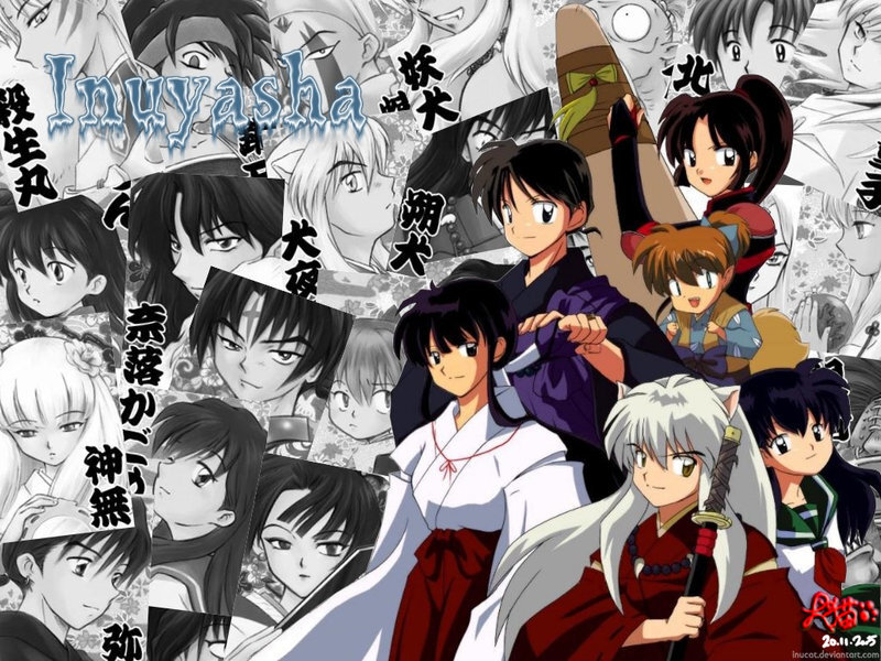 Anime Characters Collage — White, Dramatic