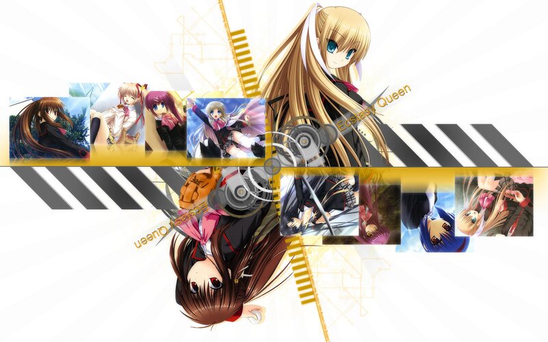 Anime Characters Collage — White, Dynamic, Mechanical Parts