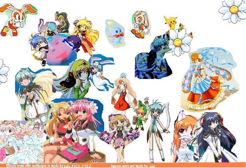 Anime Characters Collage — White