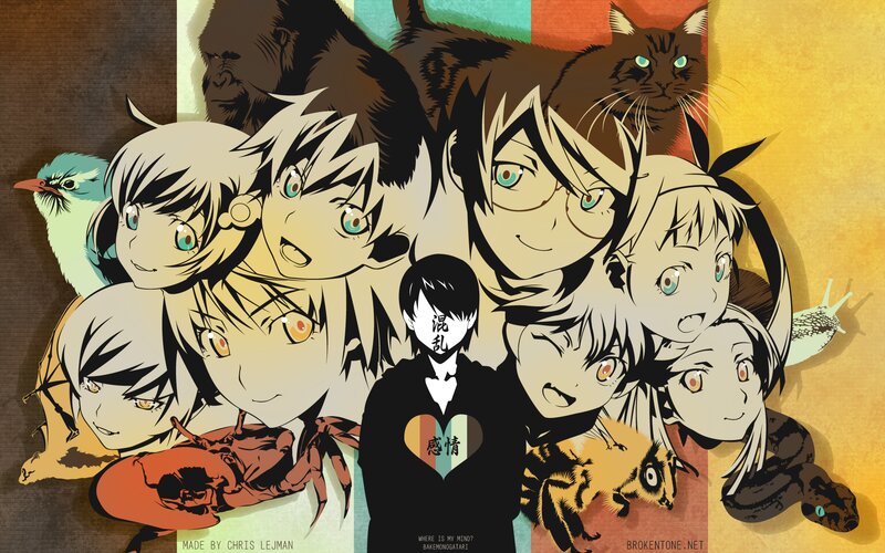 Anime Characters Collage — Yellow, Chaotic