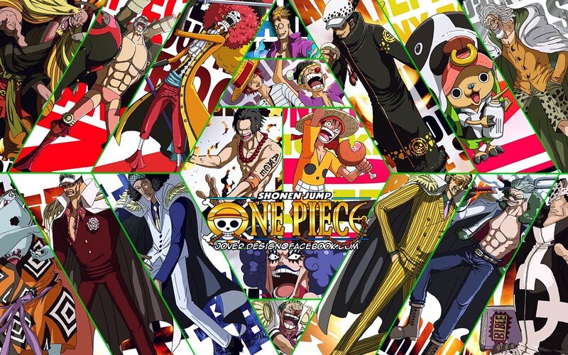 Anime Characters Collage — Yellow, Dynamic, Manga, Logo