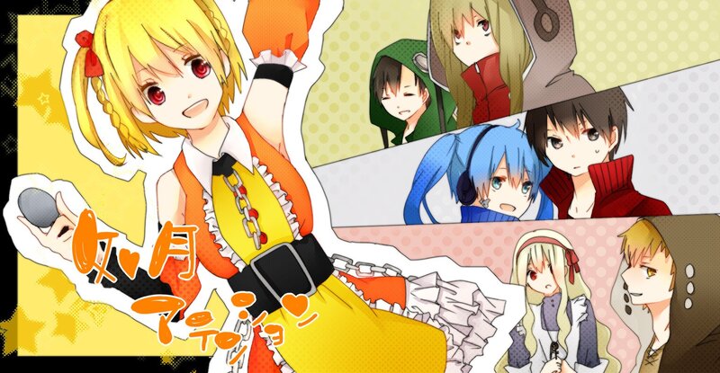 Anime Characters Collage — Yellow, Playful