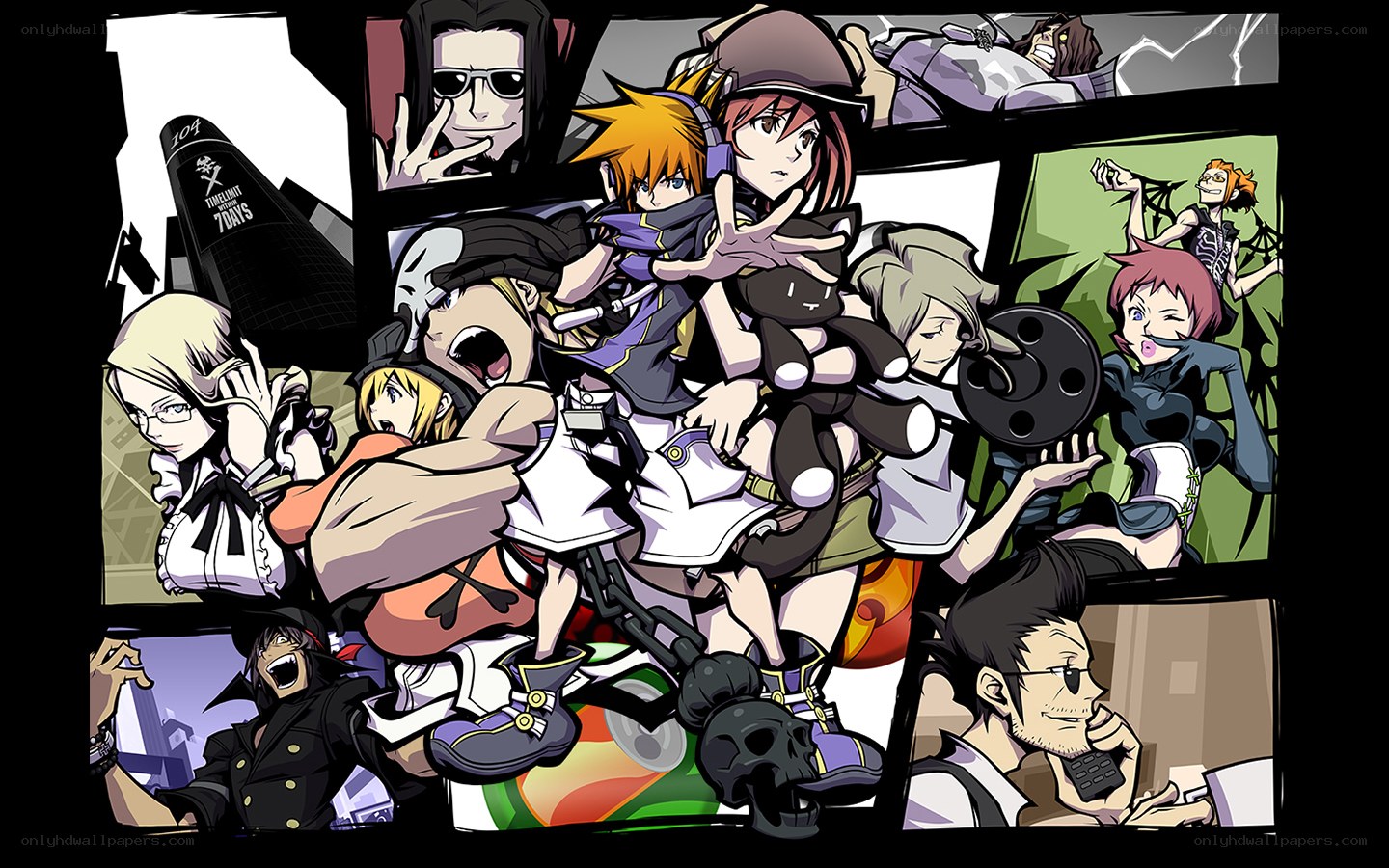 anime characters collage