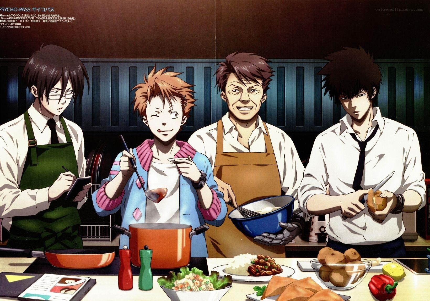 Anime characters cooking together
